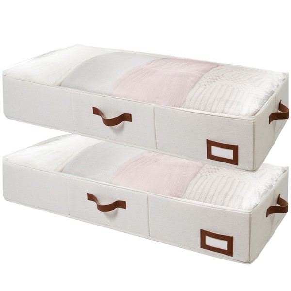 FLYBOX Under Bed Storage Box 2-pack, Clothes Underbed Organizer Containers