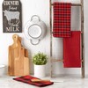 DII 100% Cotton Gingham Check Kitchen Collection, Red/Black, Dishtowel Set,