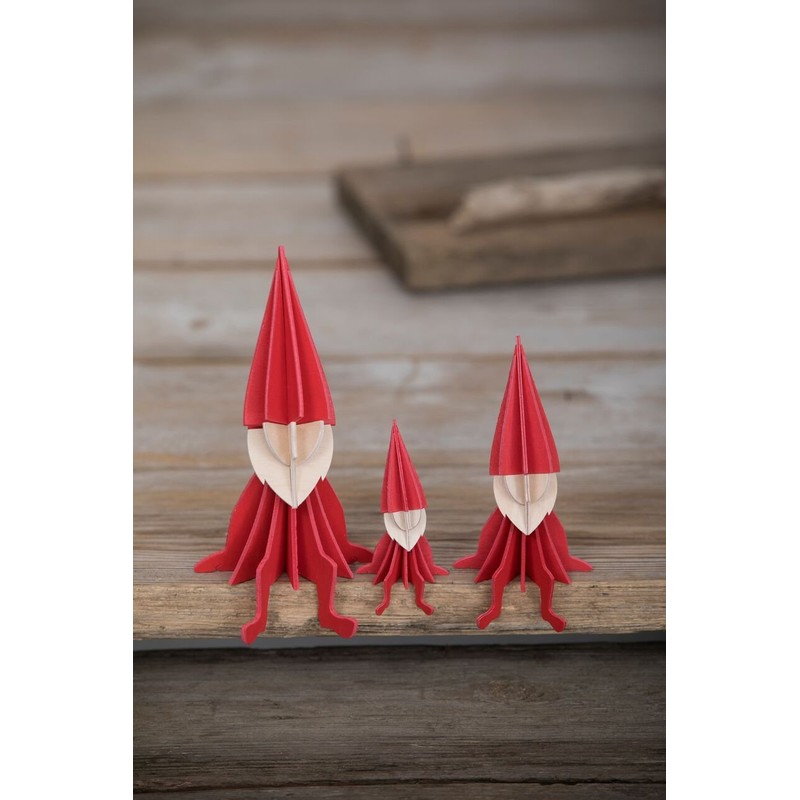 LOVI Medium Wooden Elf Postcard - Grey - 12 cm