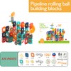 Fuwraixis Rolling Balls Magnetic Blocks, 125 Magnetic Building Blocks Set,