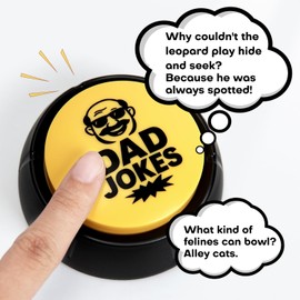 Megastar Dad Joke Button – 75 Hilarious Jokes at The Push of a Button – Funny Father’s Day Gift from Daughter, Birthday Gift for Dad, White Elephant or Gag Gift for Men