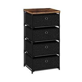 VASICAR Nightstand with 4 Drawers, Clothes Storage Organizer, Small Fabric Dresser for Bedroom, Closet, Entryway, Hallway, Nursery, Dorm