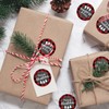 Whaline 1000Pcs Merry Christmas Stickers 1.5Inch Red Black Buffalo Plaid