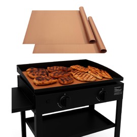 UNCO- Copper Grill Mats for Outdoor Grill, 28" x 17.8", 2 Pack, Nonstick Reusable Grilling Mats for Outdoor Grill, BPA and PFOA Free with PTFE-Fiberglass Coating