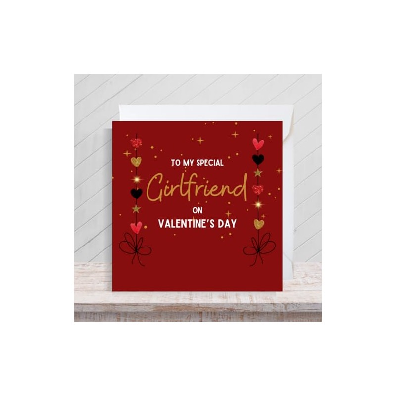 Second Ave Girlfriend Red Heart Square Valentine's Day Greetings Card