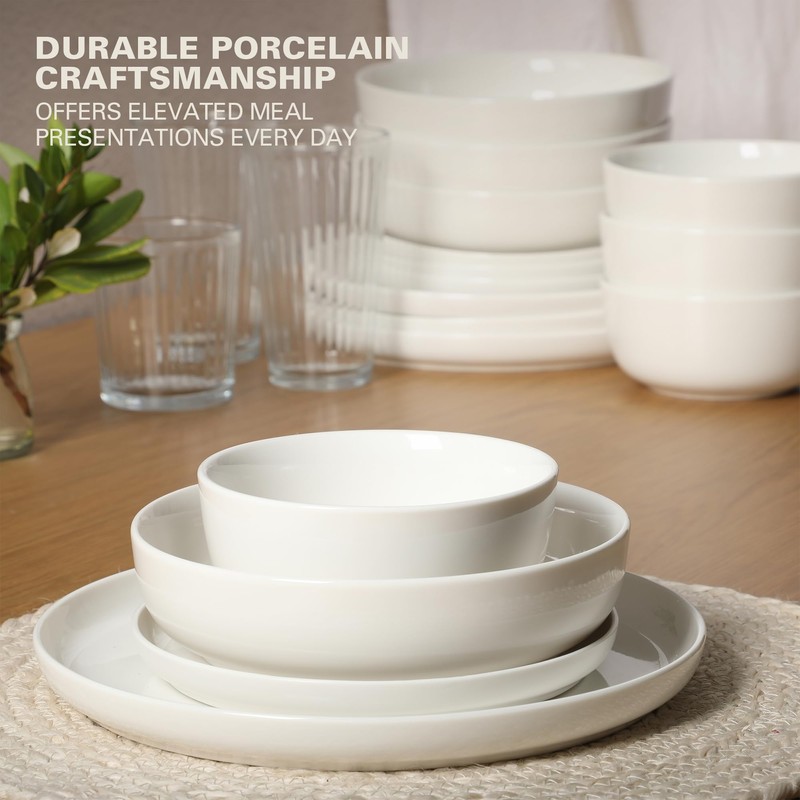 Gibson Home Oslo Porcelain Chip and Scratch Resistant Dinnerware Set,