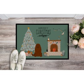 Caroline's Treasures CK7613MAT Caucasian Shepherd Dog Christmas Everyone Doormat 18x27 Front Door Mat Indoor Outdoor Rugs for Entryway, Non Slip Washable Low Pile, 18H X 27W