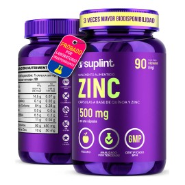 Suplemento De Zinc 50 Mg Vegano Sin Ogm 90 Cápsulas Sabor Sin sabor
