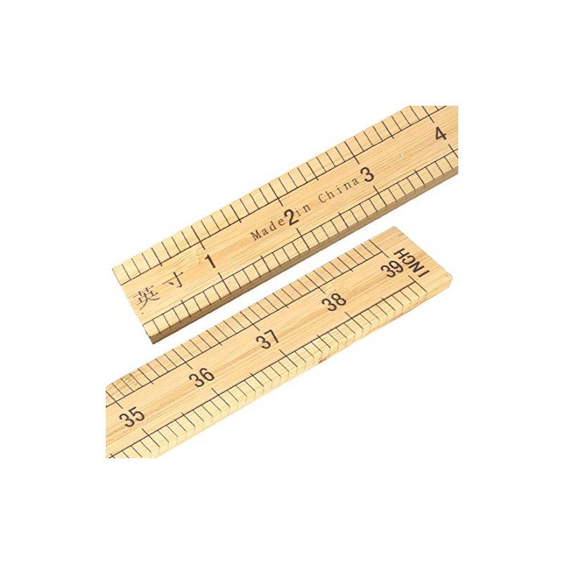 uxcell Straight Ruler 1m 40 Inch Metric/Imperial Egde Scale Bamboo