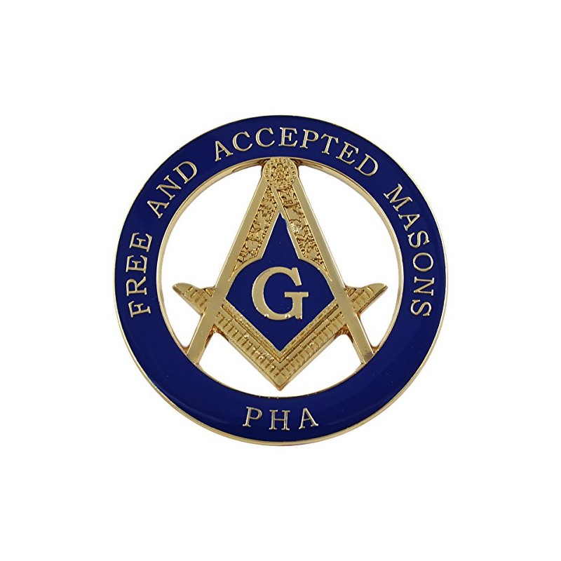 Prince Hall F&AM Masonic Square & Compass Round Blue Auto