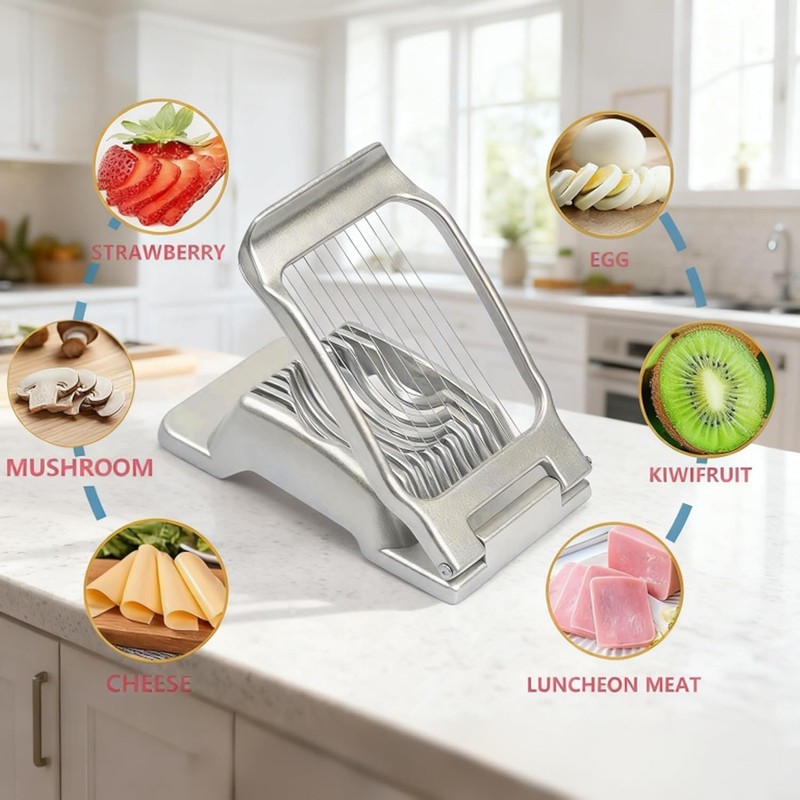 Stainless Steel Egg Slicer, Professional Egg Separator, Dishwasher Safe, Robust,