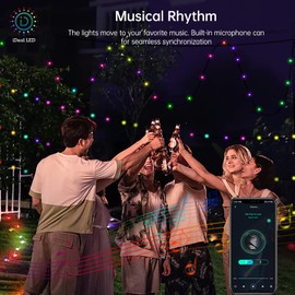 MIMIRGB 33ft USB Fairy Lights RGB IC Smart String Lights App & Remote Control for Indoor Outdoor Home Decorations