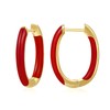 MESOVOR 18K Gold-Plated Hoop Earrings with Enamel Colour, U-shaped Small
