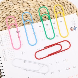 40 Pcs Jumbo Paper Clips Colored Non Skid Rustproof Extra Large Paper Clips for School Office Personal Use(4 in)