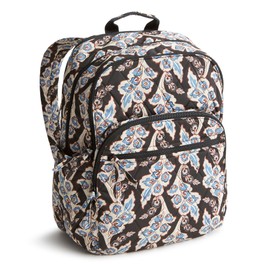 Vera Bradley Women's Polyester Twill Large Bancroft Backpack, Calyx + Quill Black, One Size