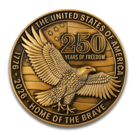 USA 250th Anniversary Commemorative Zinc Alloy Coin - United States of America Liberty & Courage 1776-2026