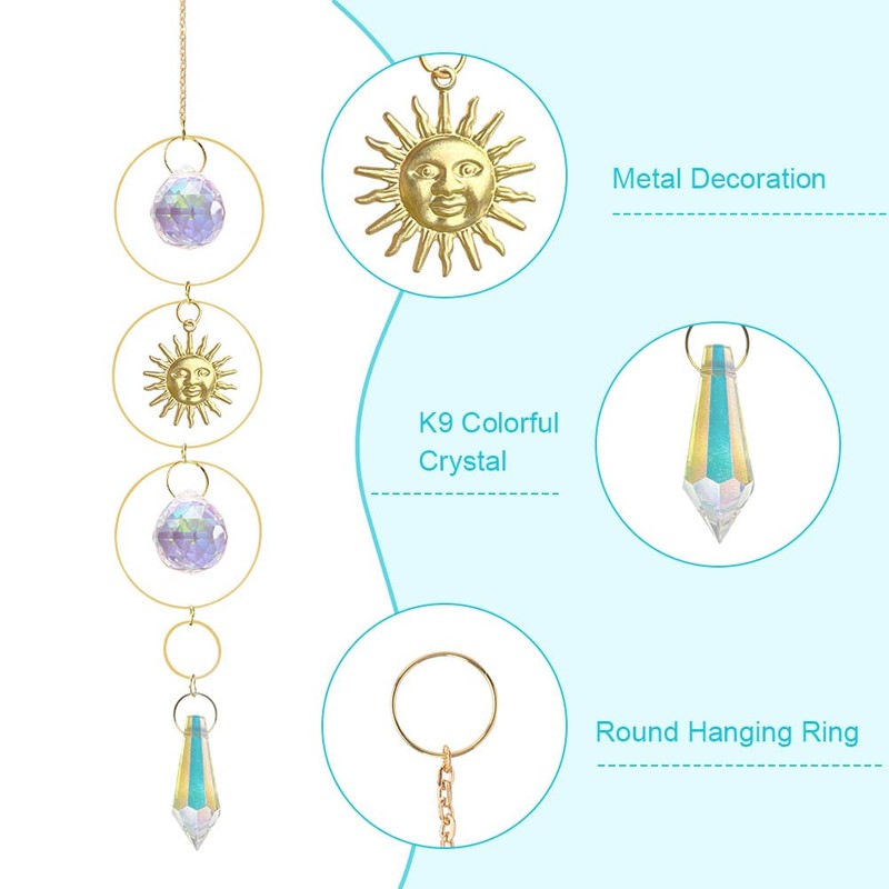 OFFCUP Crystal Suncatchers, 3pcs Rainbow Prism Suncatcher, Sun Catchers Rainbow