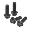 sourcing map M14-2x40mm Hex Serrated Flange Bolts 10.9 Grade Carbon