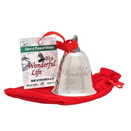 Bevin Bells It’s a Wonderful Life Silver Plate Christmas Tree Ornament