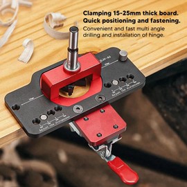 KIMISS Hole Drill Guide, 35mm Concealed Hinge Jig Tool Door Hinge Installation Kit, Adjustable Hinge Jig Set for Hinge Positioning, Opening, Drilling And Installation on Door, Cabinet, Furniture