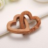 MIXJOY Olive Wooden Interlocking Hearts Decor - Romantic Natural Solid