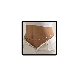 Cubahop Tassel Double Sequins Waist Belly Chain Body Chain Jewelry Accessories for Women and Girls (Gold)