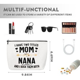 Nana Gift Makeup Pouch for Promoted Grandmother New Grandma Birthday Gifts Nana Gigi Mimi Announcement Gifts First Time Grandma Baby Shower Christmas Retirement Gift Granny Travel Makeup Bag