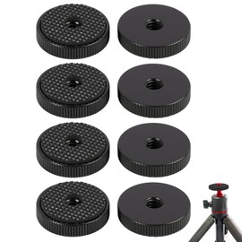 Tohhdov - 8 piezas de tuercas moleteadas planas con arandela, perilla de mariposa sujetador de pulgar de rosca hembra de 1/4"-20 para trípode de cámara, soporte de zapata caliente, adaptador