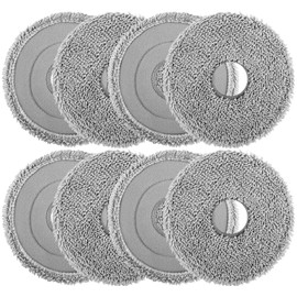 Tczecoo 8 Stück Mikrofaser Wischpads, Ersatzmopptücher Zubehör für Roborock Q Revo/Qrevo MaxV/Qrevo Master/Qrevo Slim/Qrevo Pro/Qrevo S/Qrevo Curv/Qrevo Slim/Saros 10R/QV/QR Roboter Mopptücher, 13.5cm