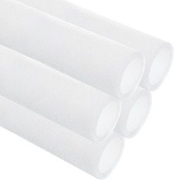 sourcing map 5 Pcs 2.36 Inch 3.3 Feet Pipe Insulation Foam Tube, Hollow Tube Covers for Outdoor Winter Freeze Protection Hot Cold Water Pipe, White OD 2.76"