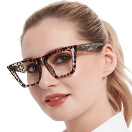 MARE AZZURO Oversized Reading Glasses +2.75 Women Fashion Cat Eye Readers 0 1.0 1.25 1.5 1.75 2.0 2.25 2.5 2.75 3.0 3.5 4.0 5.0 6.0 (Leopard, 2.75)