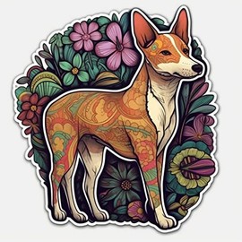 Yoonek Graphics Basenji Basenji Dog Vinyl Decal Sticker for Car, Laptop, Tumbler, More. #0010150-6