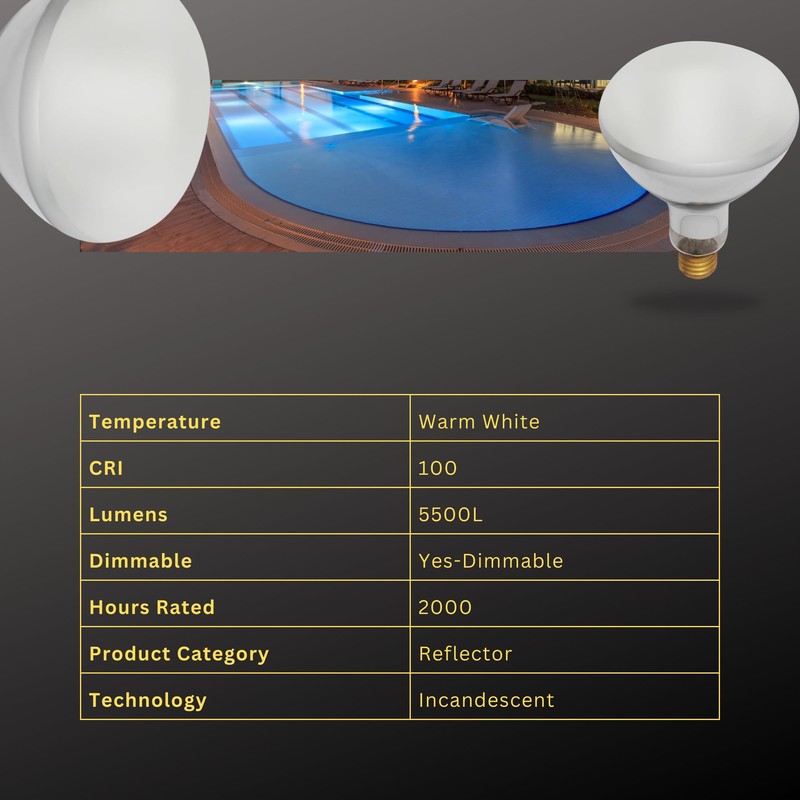 Satco S7007 500BR40 FL 130V E26 500 Watt BR40 Incandescent