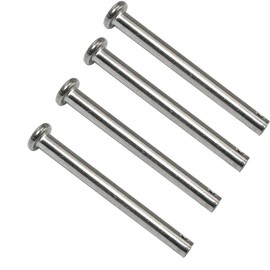 PZRT 4pcs Single Hole Clevis Pins 5mm x 50mm 304 Stainless Steel M5 Clevis Pins with Head Positioning Pins Cylindrical Pin Bolt Pin