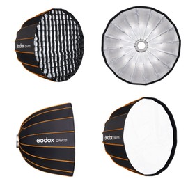GODOX QR-P70 27.5 inch / 70cm Parabolic Softbox Bowens Mount, Quick Release Parabolic Softbox, w/Front & Inner Diffuser and Grid SL-60W AD600BM VL150 UL150 SL150II Amaran 100X 200D 200X
