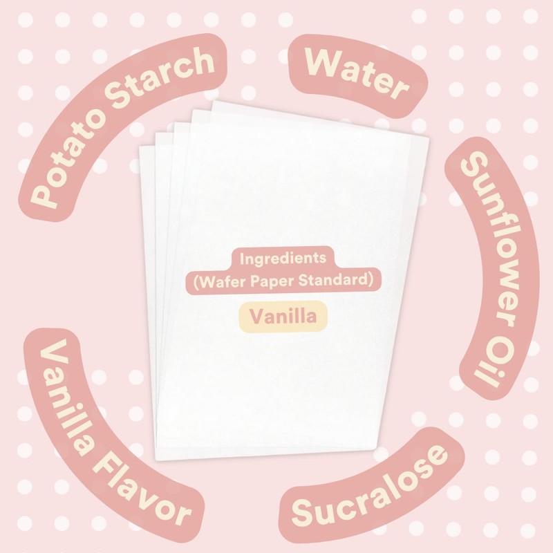 Printable Edible Wafer Paper Sheets from paper2eat (0.30 mm -