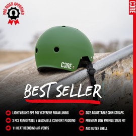 CORE Protection Street Helmet Skate/BMX/Bike/MTB/Scooter - Black/White, L/XL