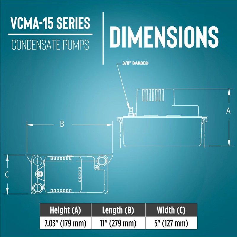 Little Giant VCMA-15ULS 115 Volt, 65 GPH, 1/50 HP Automatic