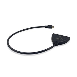 121AV 3 x 1 3-Port HDMI v1.4 Auto Switch Intelligent Pigtail Switcher Selector with Fixed 1.8 ft HDMI Cable Supports 3D 4k x 2k 1080 P