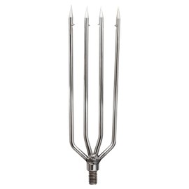 FREGITO Arpón de pesca, lanza de pesca de acero inoxidable, caña de pescar de aleación de aluminio, con tornillo de 8 mm para pesca al aire última intervensión, aterrizaje, rana de peces grande (4 puntas, 4 puntas)
