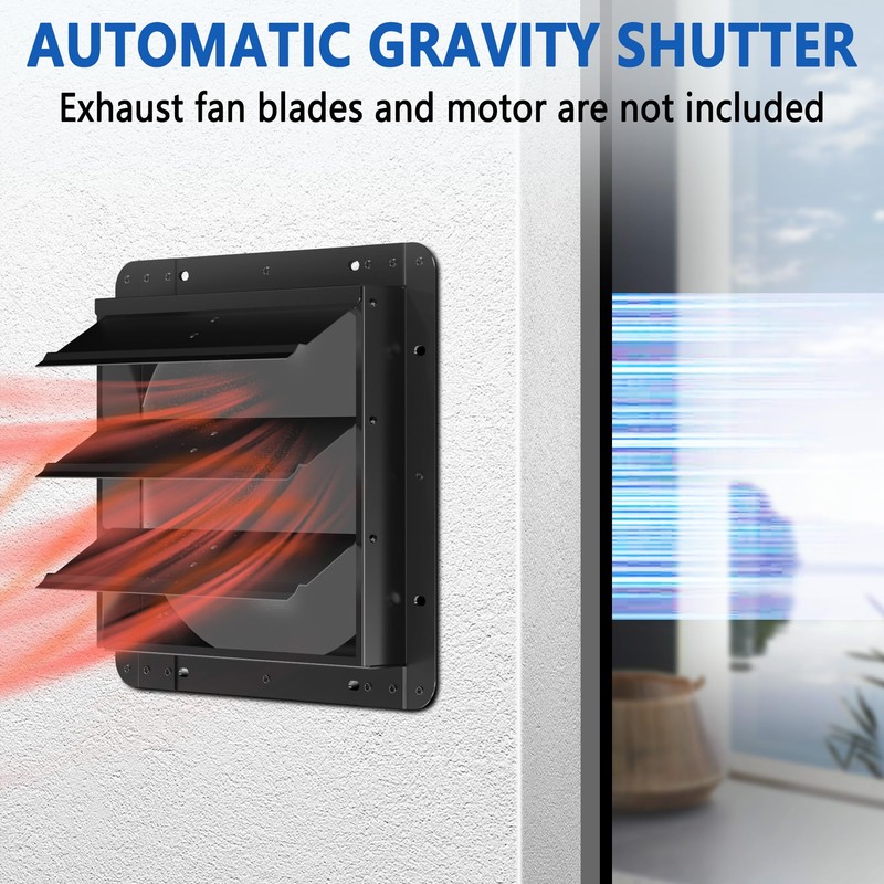 16 Inch Galvanized Sheet Spraying Automatic Exhaust Shutter Louver Vent