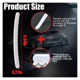 20PCS Car Wheel Stripe Reflective Stickers, Car Wheel Night Safety Warning Stickers Anti-Scratch Reflective Rim Stickers, Car Wheel Safety Decoration for Motorcycles, Bicycles (White)