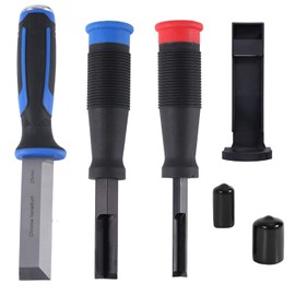 Wood Chisel Set, 0.31/0.47 Inch Corner Chisels & 0.98 Inch Flat Chisel with 3pcs Protective Covers Square Mortise Chisel with Anti-Skid Handle Woodworking Tools for Door Installation Framing