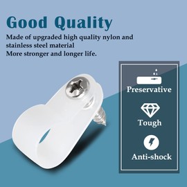 Rierdge 50 Pcs 3/8 Inch R-Type Clip Clamp, Nylon P-Type Mounting Clips, Cable Clip Wire Clamp for Wire Management, Stainless Steel Screws Included