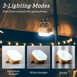 4 Packs Rechargeable Camping Lights LED Camping Lantern, 300LM, 3 Light Modes, Portable IP53 Waterproof Tent Lights for Camp, Outdoor,Hiking, Fishing,Emergency Outage