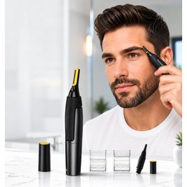 Electric Nose & Ear Hair Trimmer for Men & Women – Stainless Steel Cordless Trimmer for Nose, Ears, Eyebrows & Facial Hair