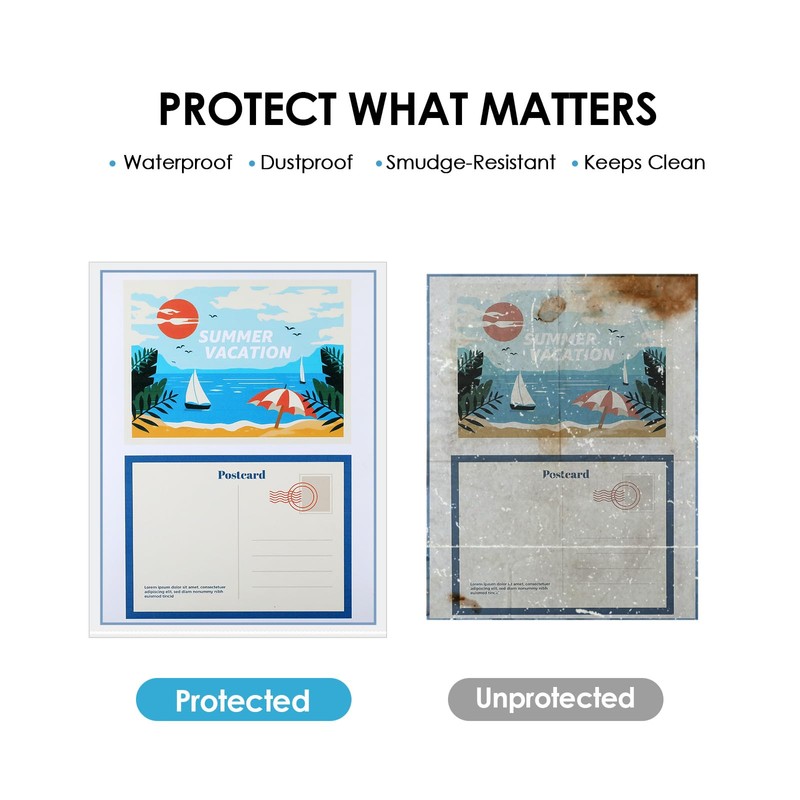 KTRIO No Holes Sheet Protectors 8.5 x 11 Inch Heavy