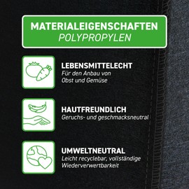 GardenMate Blackline 5 x 11 L Plant Bags Made of Non-Woven Fabric Diameter 25 cm Height 23 cm