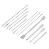 12Pcs Laboratory Spatula Stainless Steel Reagent Scoop Spoon Tool Set