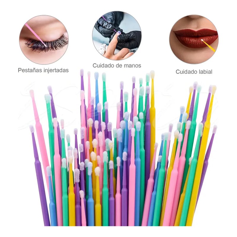 Ycrigns® 1000 Microbrush Microaplicadores Extensiones Pestañas 1x1 Cepillos Microfibra Para